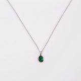 DIJE RUE GREEN + COLLAR BAÑO DE ORO BLANCO