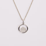 COLLAR + DIJE IRIS BAÑO DE ORO BLANCO