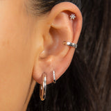 PIERCING FLEUR BAÑO DE ORO BLANCO