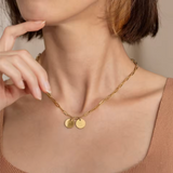 Collar Paperclip Charm Waterproof en Oro 18k