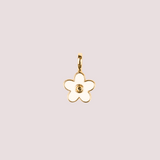 Charm Margarita Blanca Waterproof en Oro 18k
