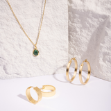 DIJE RUE GREEN + COLLAR BAÑO DE ORO