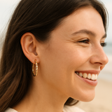 Argollas Twist Waterpoof en Oro de 18k