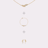 AROS AURORA + COLLAR AURORA + PULSERA AURORA BAÑO DE ORO