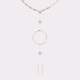 AROS ARIA + COLLAR ARIA + PULSERA ARIA BAÑO DE ORO
