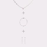 AROS ARIA + COLLAR ARIA + PULSERA ARIA BAÑO DE ORO BLANCO