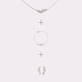 AROS AURORA + COLLAR AURORA + PULSERA AURORA BAÑO DE ORO BLANCO