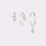 PACK DE AROS CHARLOTTE BAÑO DE ORO BLANCO