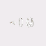 PACK DE AROS NAOMI BAÑO DE ORO BLANCO