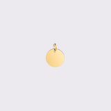 Charm/Colgante Medalla 12mm Waterproof en Oro de 18k