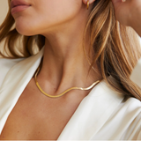 Collar Herringbone Waterproof en Oro 18k