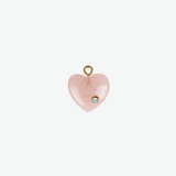 Charm Heart Cuarzo Rosa Waterproof en Oro 18k