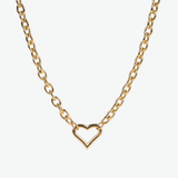Collar Chunky Maxi Cable Heart Waterproof en Oro 18k