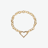 Pulsera Chunky Maxi Cable Heart Waterproof en oro 18k