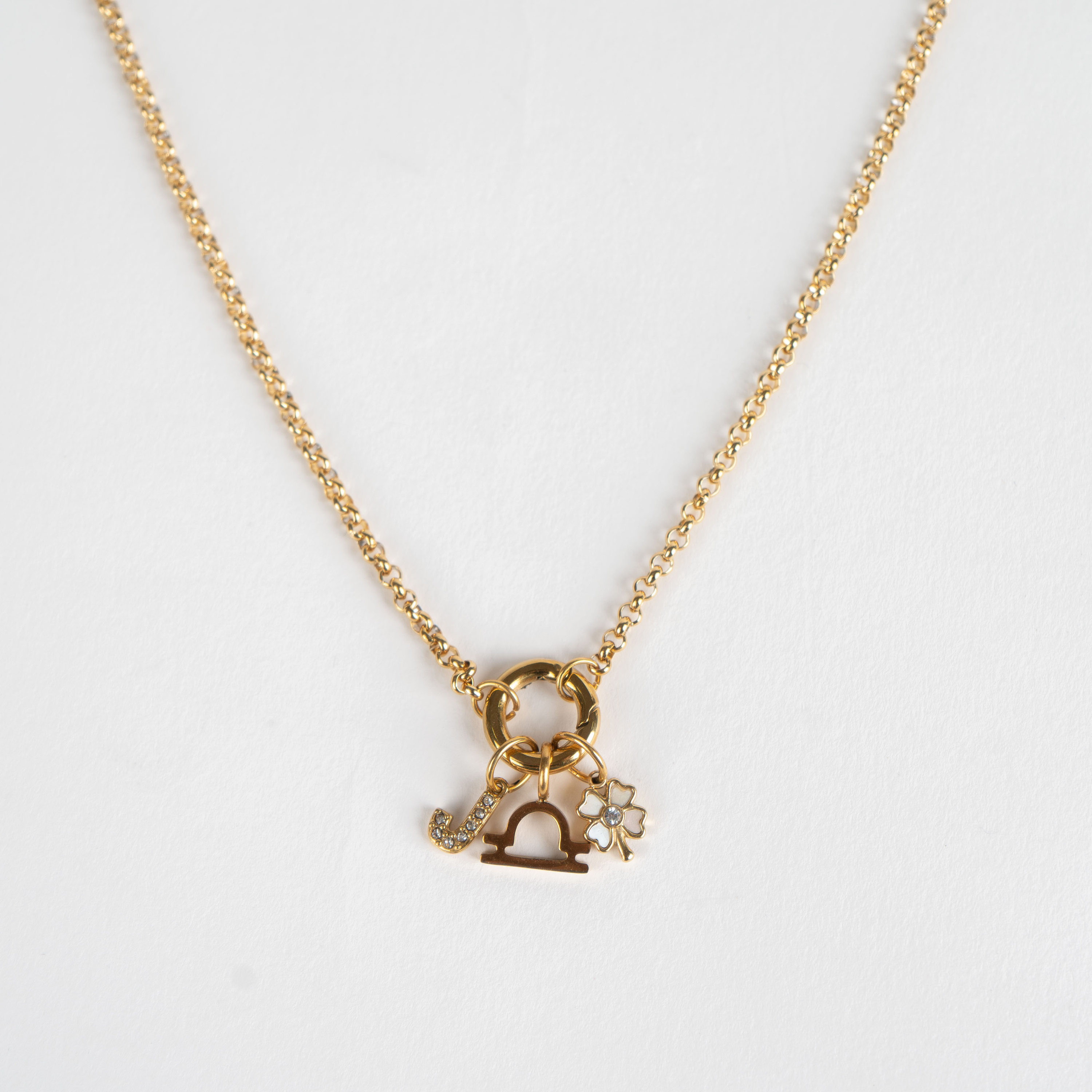 Collar Medium Rolo Charm en Oro 18k (50 cm)