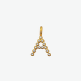 Charm Inicial Brillante Waterproof Baño de Oro 14k