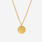 Collar Medalla 15mm Waterproof en Oro de 18k