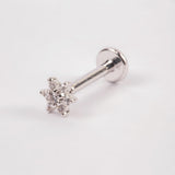 PIERCING FLEUR BAÑO DE ORO BLANCO