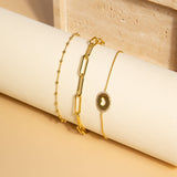 PULSERA MAXI CLIP BAÑO DE ORO