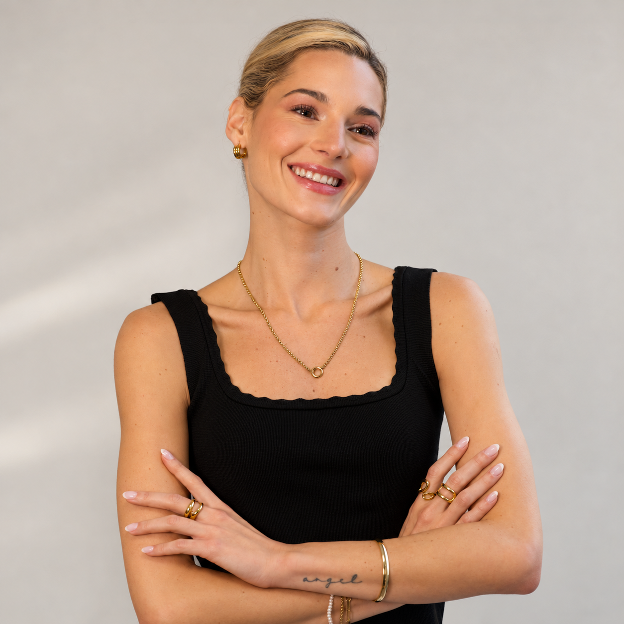 Collar Rolo Charm Waterproof en Oro 18k (50 cm)