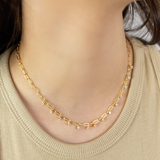 COLLAR DAINTY PAPERCLIP BAÑO DE ORO