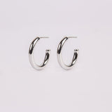 ARGOLLAS CLEO BAÑO DE ORO BLANCO 20 MM - Divain
