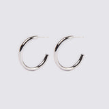 ARGOLLAS CLEO BAÑO DE ORO BLANCO 30 MM - Divain